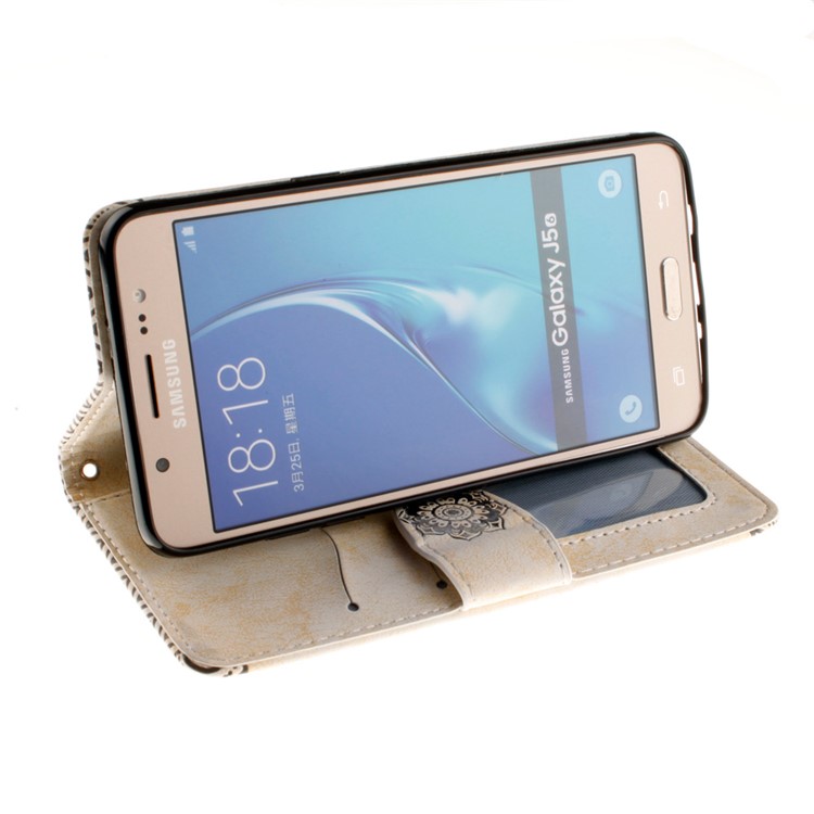 Custodia Rigida In Rilievo Per Samsung Galaxy J5 (2016) SM-J510 - Beige-8