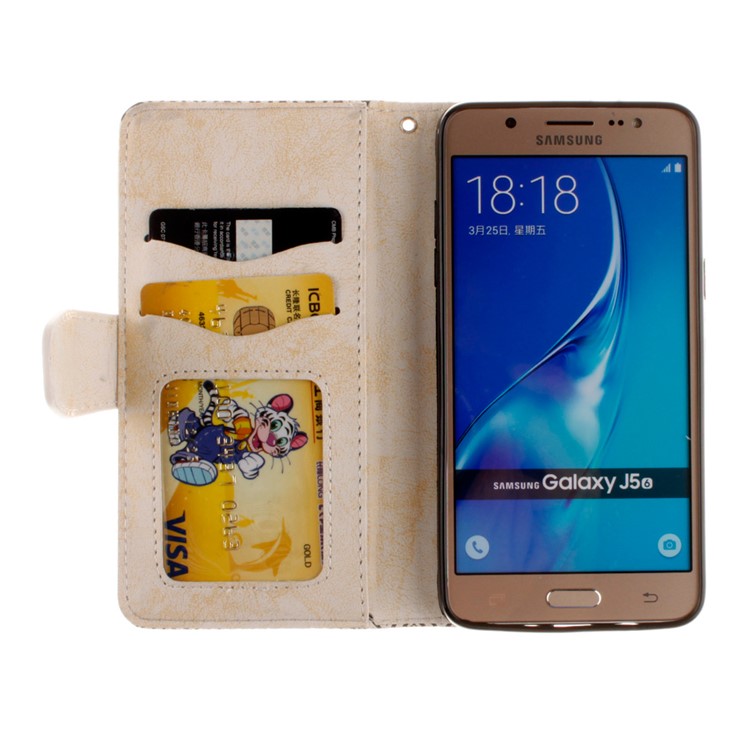 Custodia Rigida In Rilievo Per Samsung Galaxy J5 (2016) SM-J510 - Beige-9