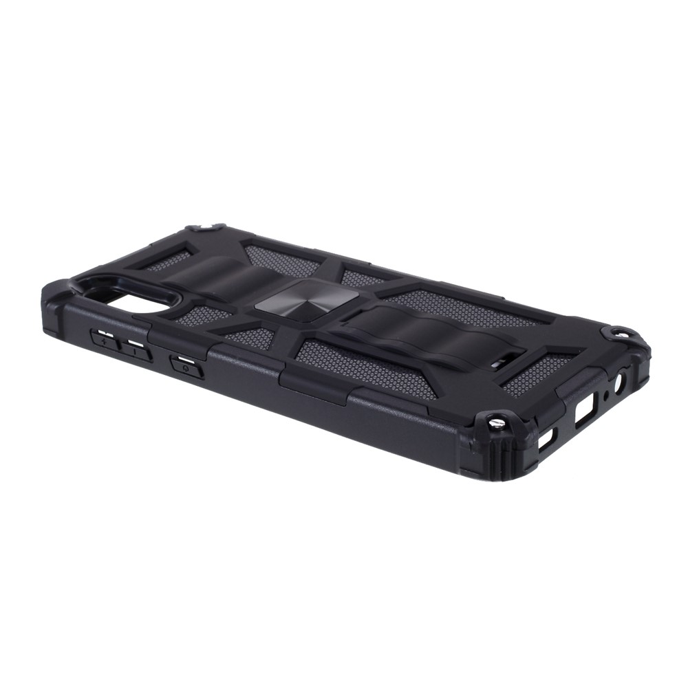 Armor Shockproof Kickstand PC TPU Phone Case with Magnetic Metal Sheet for Samsung Galaxy A02/M02 - Black-5