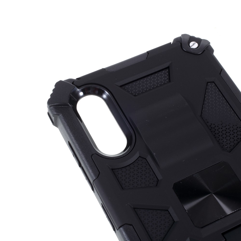 Armor Shockproof Kickstand PC TPU Phone Case with Magnetic Metal Sheet for Samsung Galaxy A02/M02 - Black-8