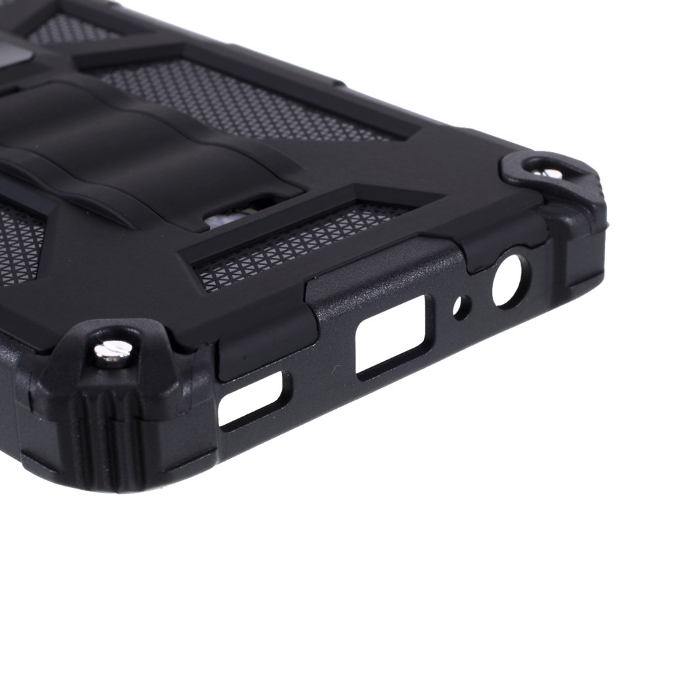 Armor Shockproof Kickstand PC TPU Phone Case with Magnetic Metal Sheet for Samsung Galaxy A02/M02 - Black-9