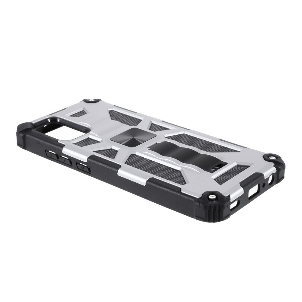 Armor Shockproof Kickstand PC TPU Phone Case with Magnetic Metal Sheet for Samsung Galaxy A02s (166.5x75.9x9.2mm) - Silver-4