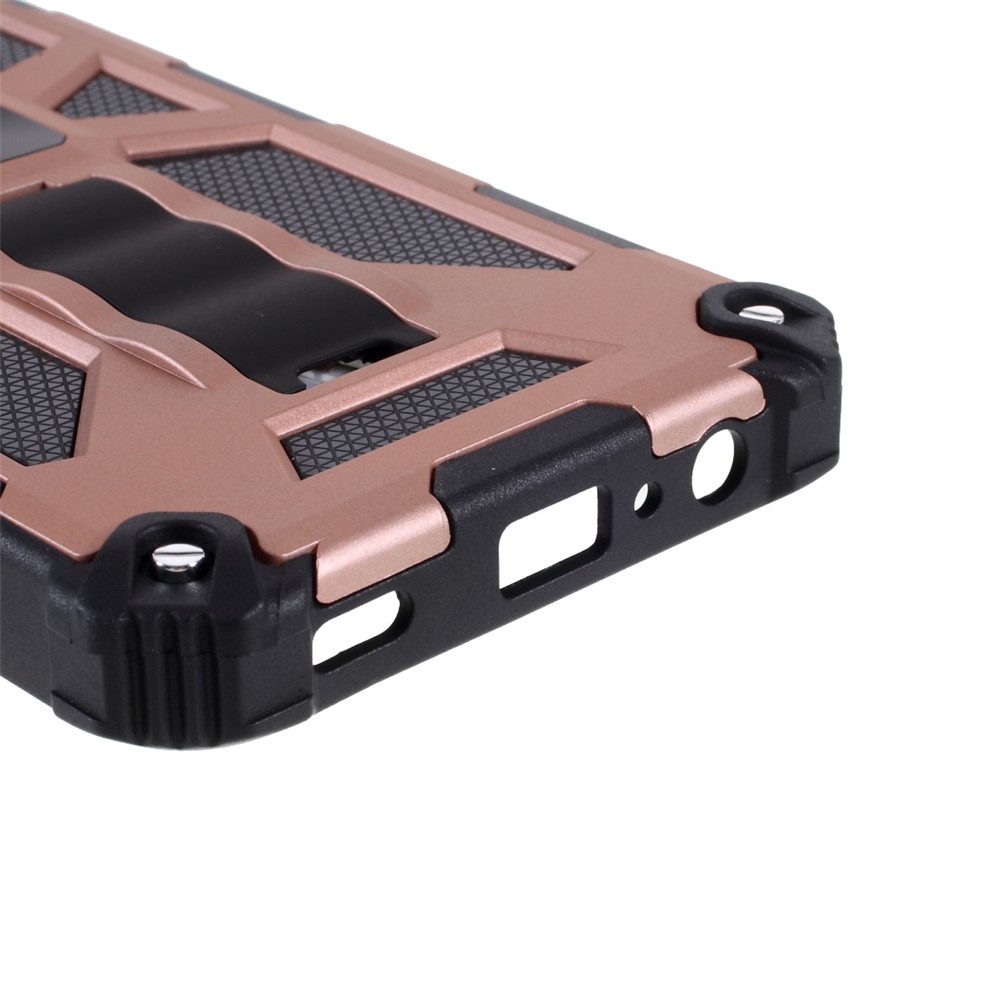 Armor Shockproof Kickstand PC TPU Phone Case with Magnetic Metal Sheet for Samsung Galaxy A02s (164.2x75.9x9.1mm) - Rose Gold-5