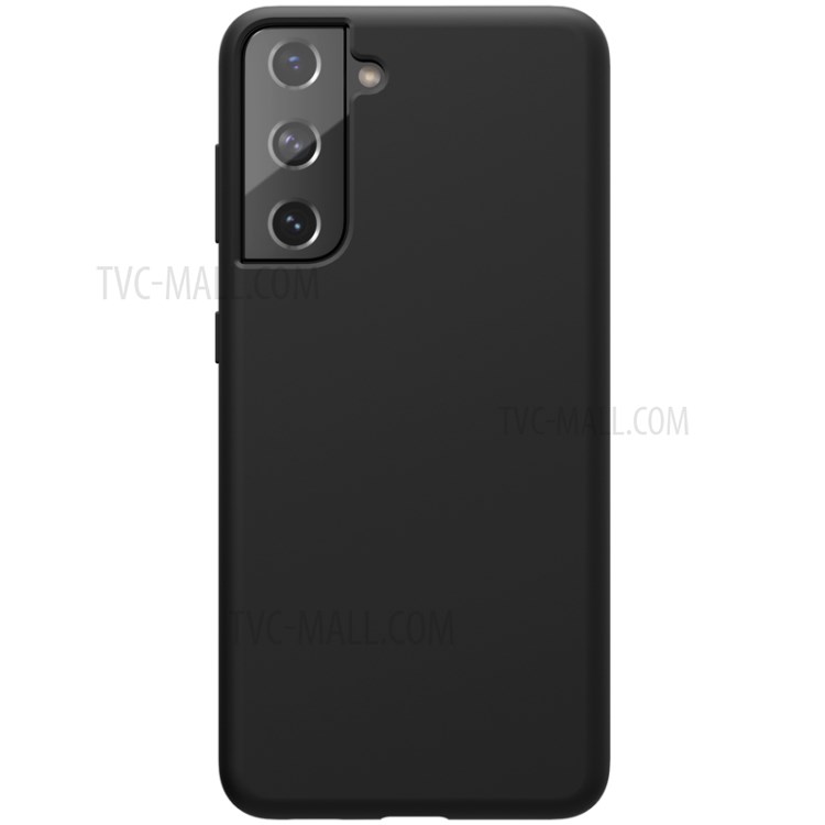NILLKIN Liquid Silicone Cell Phone Back Case Cover for Samsung Galaxy S21 5G - Black-1