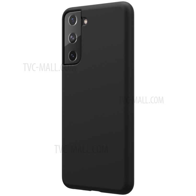 NILLKIN Liquid Silicone Cell Phone Back Case Cover for Samsung Galaxy S21 5G - Black-4