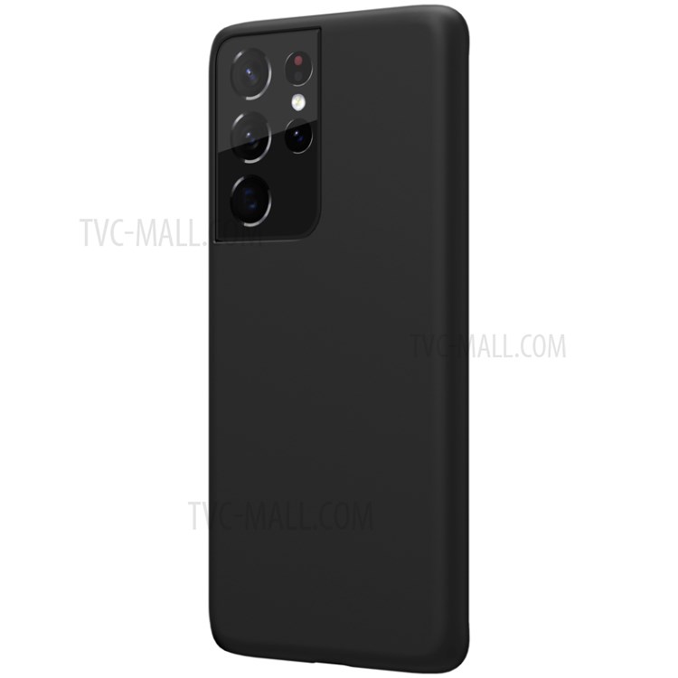 NILLKIN Flex Pure Series Liquid Silicone Case for Samsung Galaxy S21 Ultra 5G - Black-3