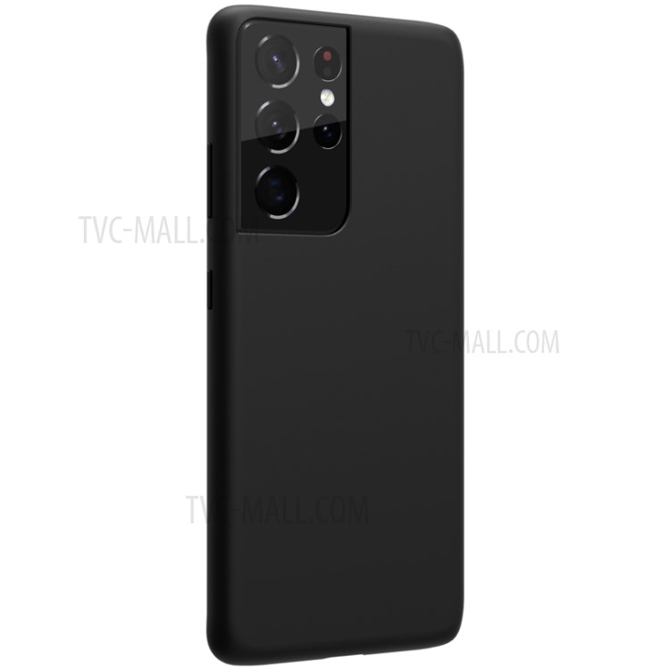 NILLKIN Flex Pure Series Liquid Silicone Case for Samsung Galaxy S21 Ultra 5G - Black-4