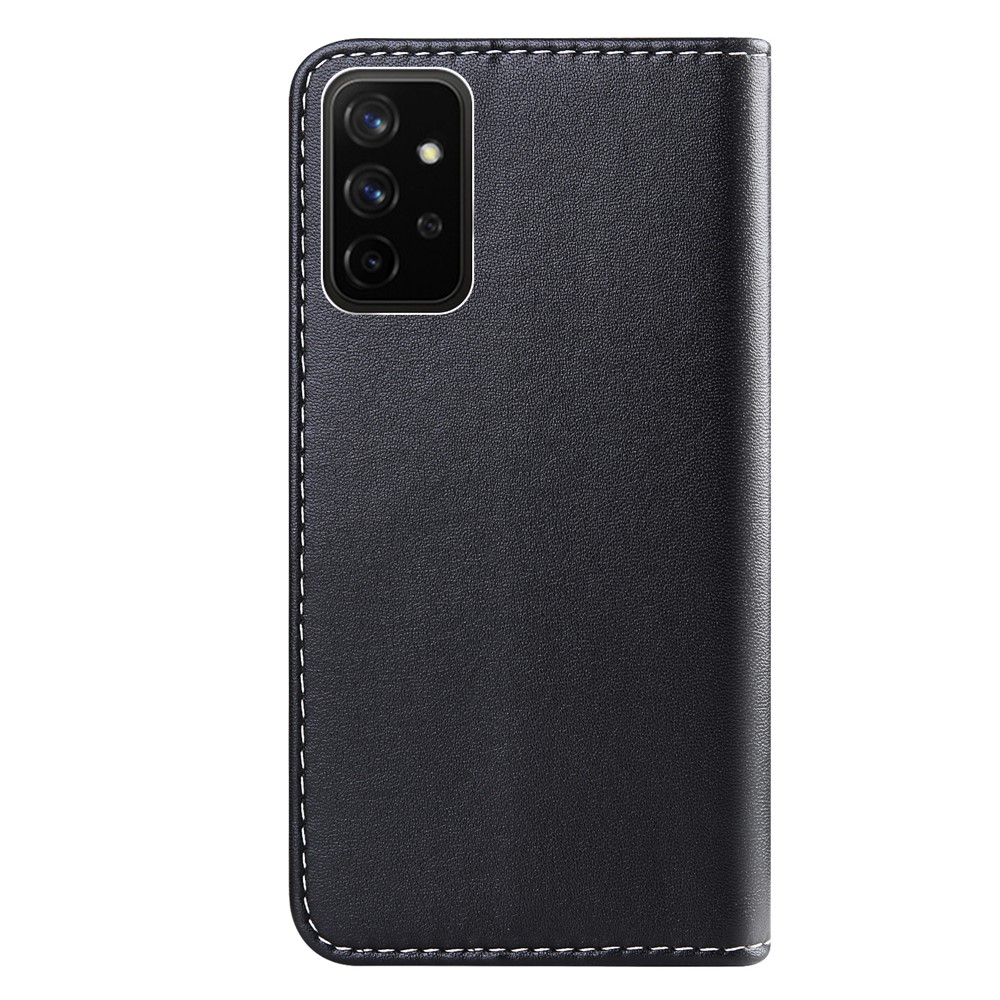 Wallet Design Three-color Splicing Leather Stand Cover for Samsung Galaxy A52 4G/5G - Black/White/Grey-3