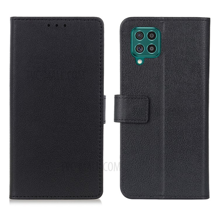 Wallet Stand Design PU Leather Phone Cover Shell Case for Samsung Galaxy F62 / M62 - Black-1