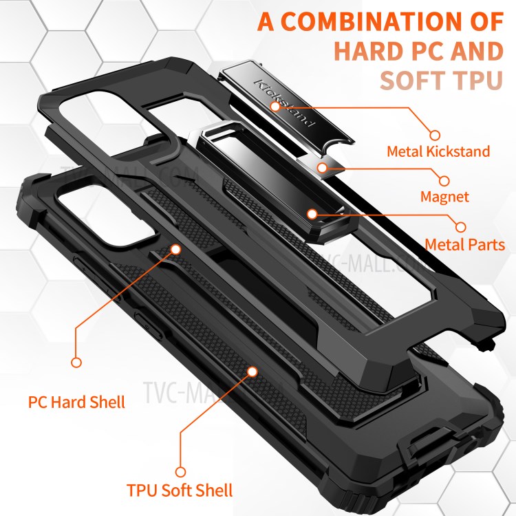 Jazz Series Drop-proof Hybrid Phone Cover Case for Samsung Galaxy A52 4G/5G - Black-2