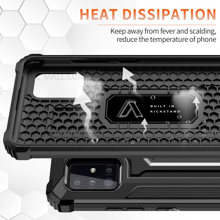 Jazz Series Drop-proof Hybrid Phone Cover Case for Samsung Galaxy A52 4G/5G - Black-3