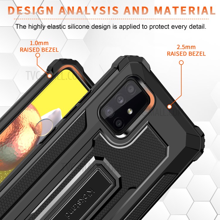 Jazz Series Drop-proof Hybrid Phone Cover Case for Samsung Galaxy A52 4G/5G - Black-7