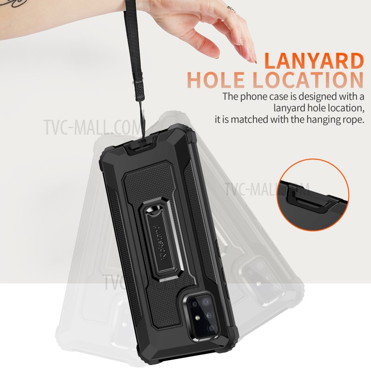 Jazz Series Drop-proof Hybrid Phone Cover Case for Samsung Galaxy A52 4G/5G - Black-8