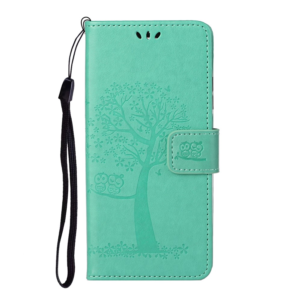 Owl Pattern Printing Design Leather Wallet Phone Cover for Samsung Galaxy A32 4G - Green-2
