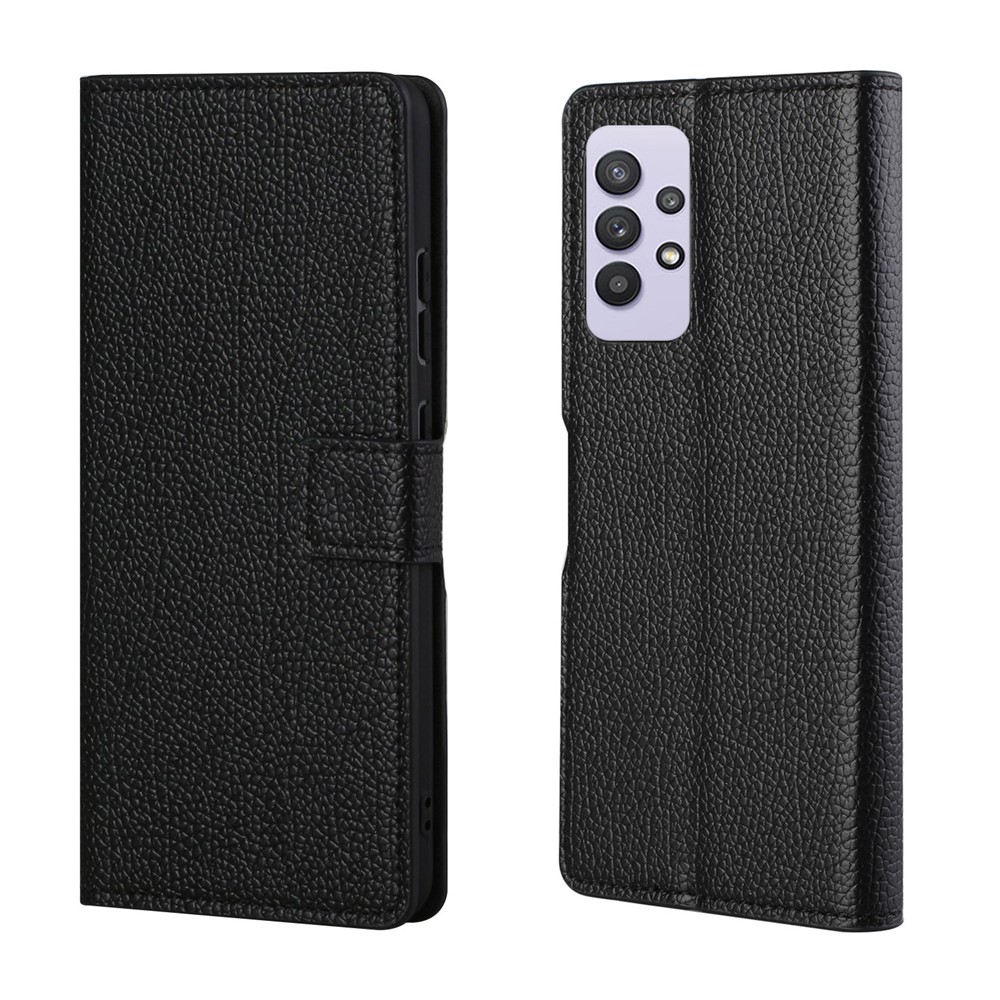 Litchi Skin Wallet Leather Shell for Samsung Galaxy A32 4G Protector Flip Cover-1