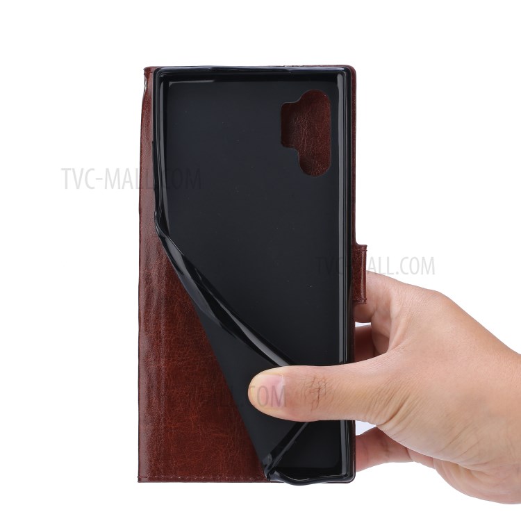 Crazy Horse Wallet Leather Shell Stand Protective Case Cover for Samsung Galaxy A32 5G - Black-6