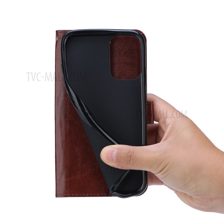 Crazy Horse Wallet Leather Shell for Samsung Galaxy A52 5G Stand Protective Case - Black-5