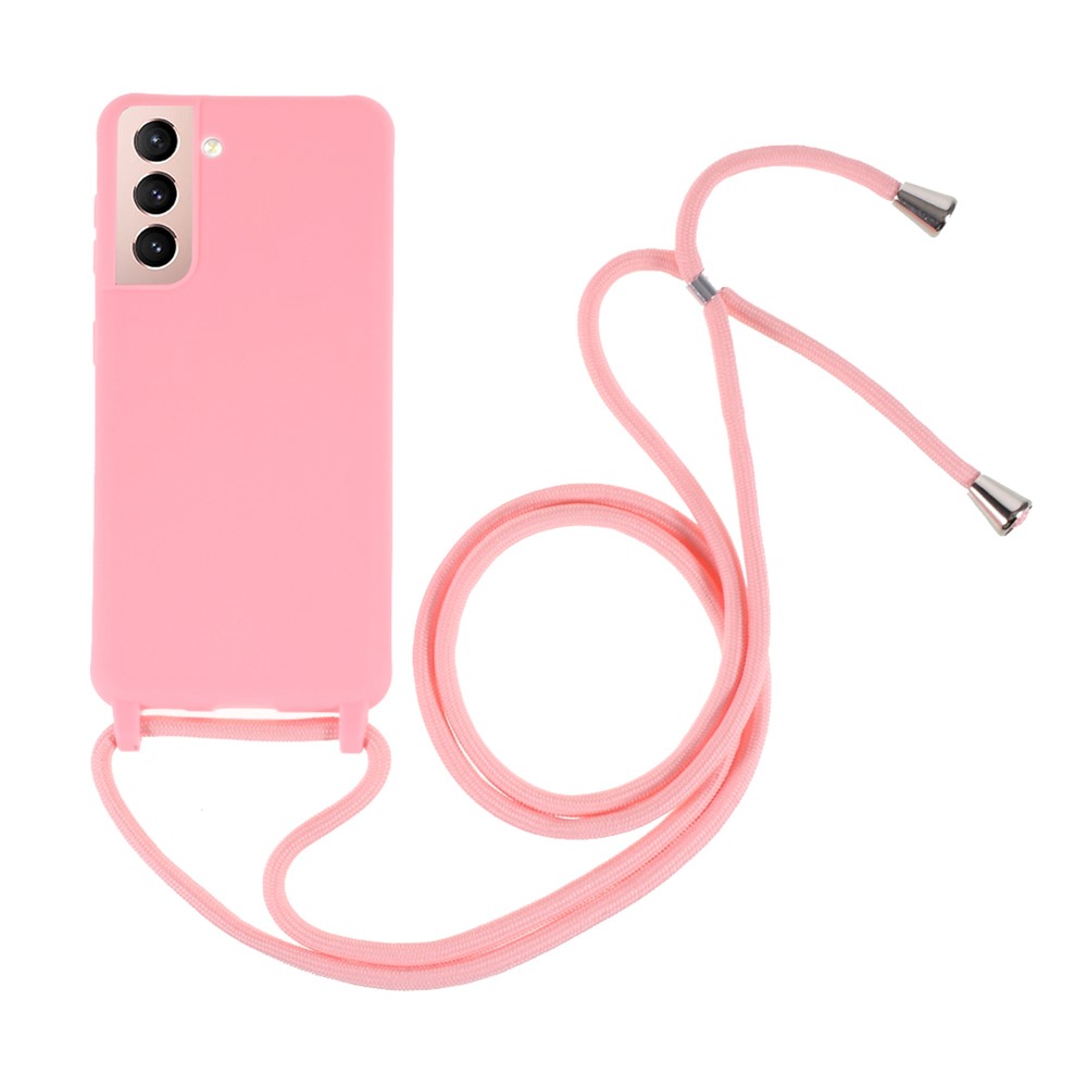Soft TPU Case with Hanging Rope for Samsung Galaxy S21+ 5G - Light Pink-1
