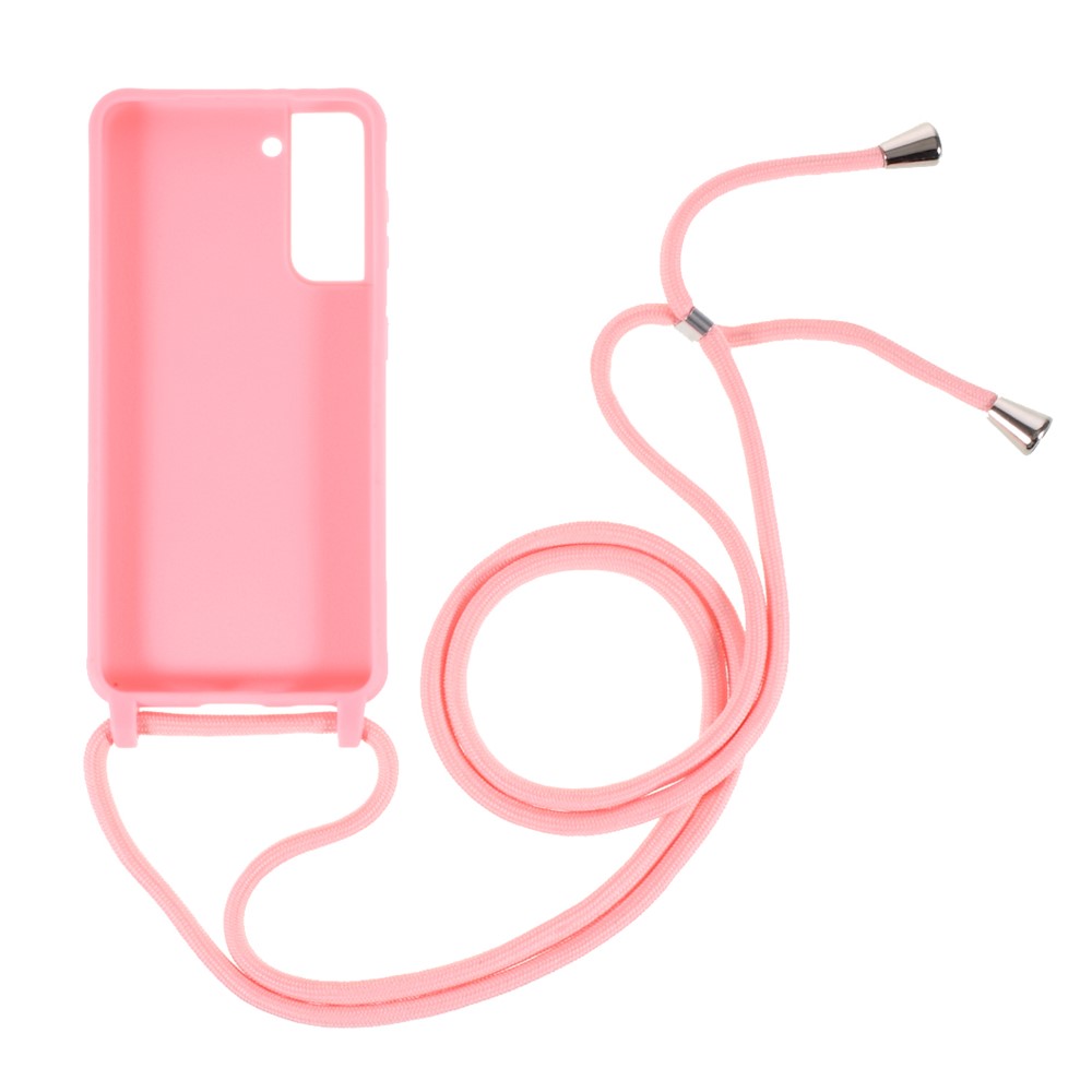 Soft TPU Case with Hanging Rope for Samsung Galaxy S21+ 5G - Light Pink-2