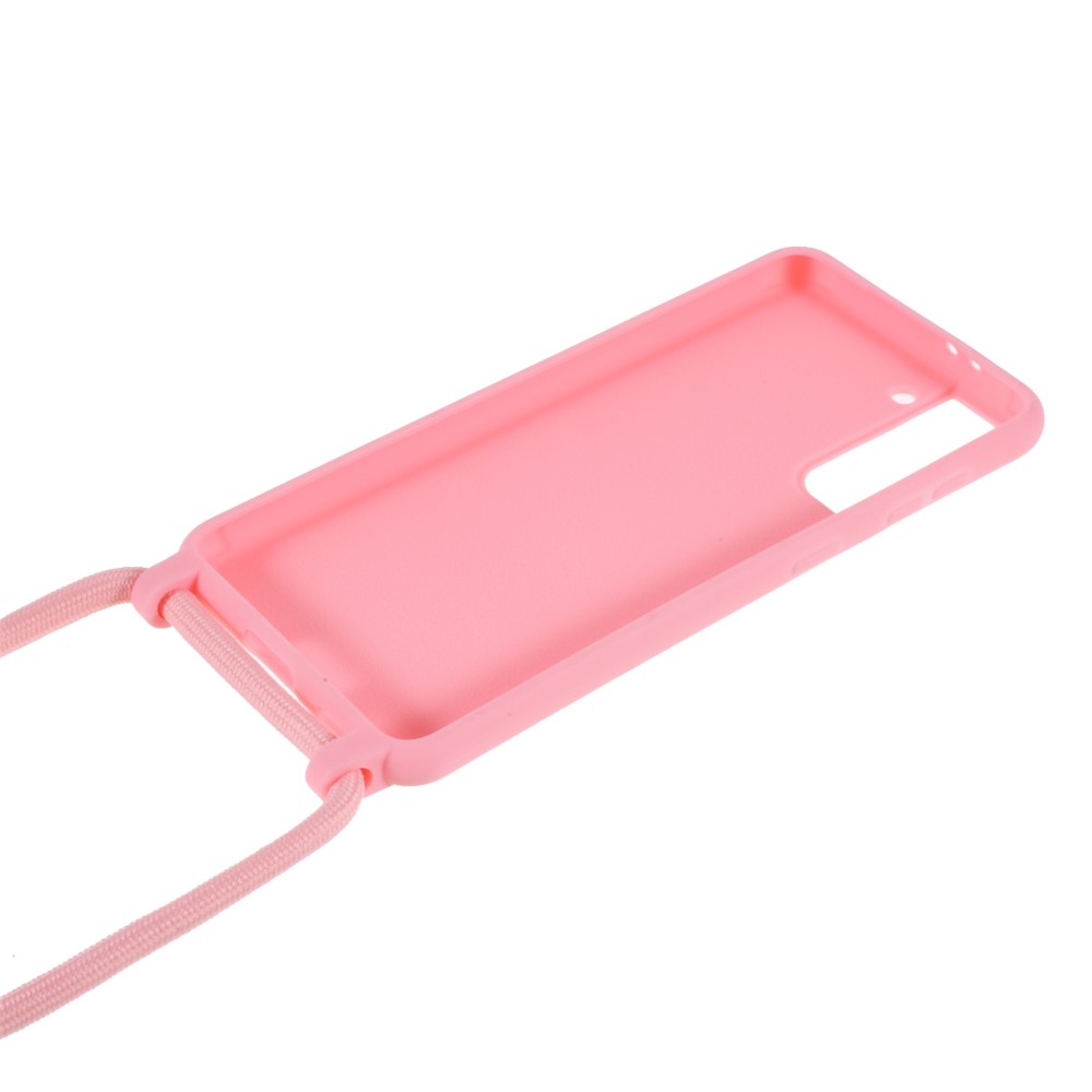 Soft TPU Case with Hanging Rope for Samsung Galaxy S21+ 5G - Light Pink-5