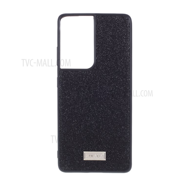 SULADA Dazzling Glittery Surface PC + TPU Phone Protector Case Cover for Samsung Galaxy S21 Ultra 5G - Black-1