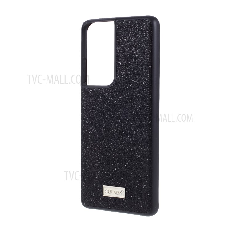 SULADA Dazzling Glittery Surface PC + TPU Phone Protector Case Cover for Samsung Galaxy S21 Ultra 5G - Black-2