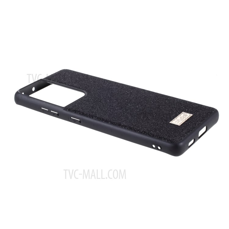 SULADA Dazzling Glittery Surface PC + TPU Phone Protector Case Cover for Samsung Galaxy S21 Ultra 5G - Black-5