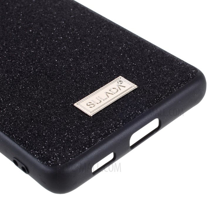 SULADA Dazzling Glittery Surface PC + TPU Phone Protector Case Cover for Samsung Galaxy S21 Ultra 5G - Black-6