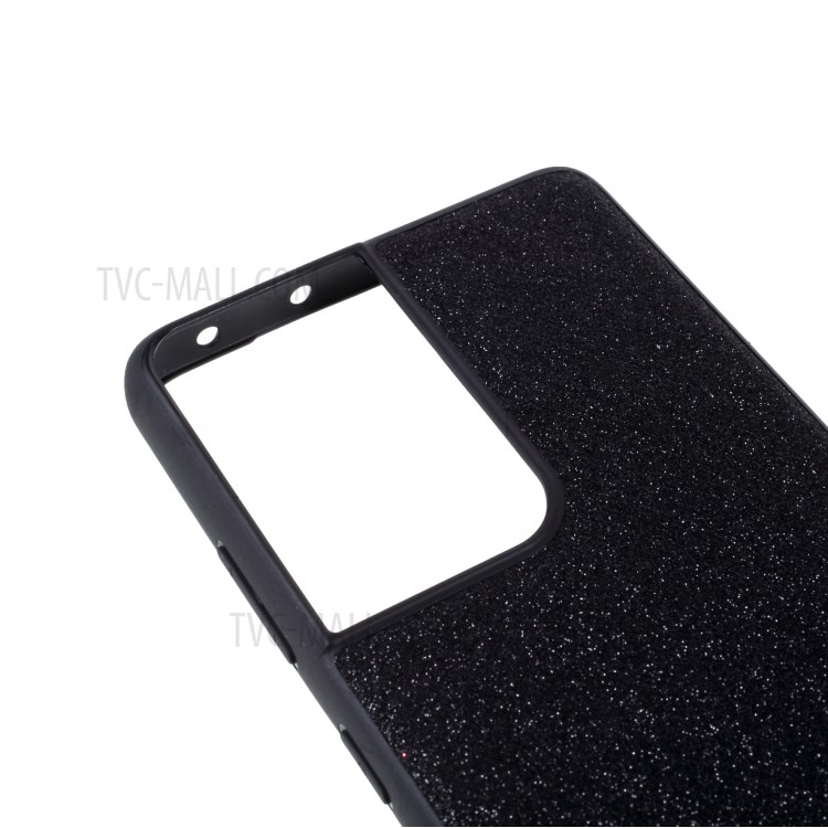 SULADA Dazzling Glittery Surface PC + TPU Phone Protector Case Cover for Samsung Galaxy S21 Ultra 5G - Black-7