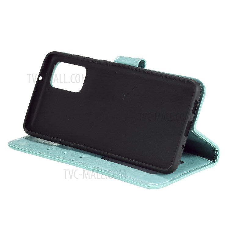 Imprinted Mandala Flower Wallet Leather Case with Strap for Samsung Galaxy A72 5G/4G - Green-7