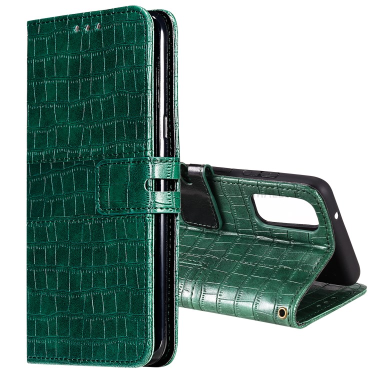 Crocodile Skin PU Leather Wallet Phone Case for Samsung Galaxy A52 5G / 4G - Green-3