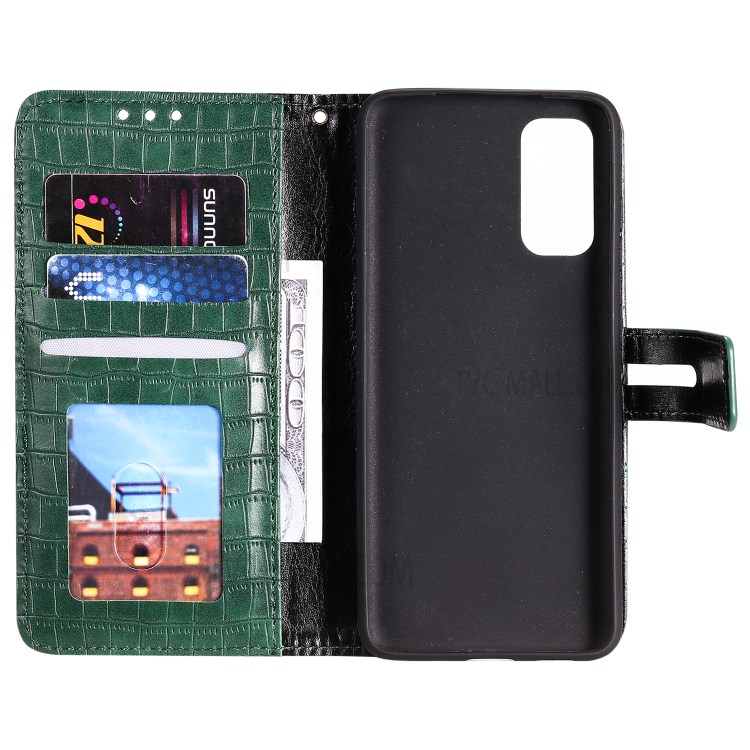 Crocodile Skin PU Leather Wallet Phone Case for Samsung Galaxy A52 5G / 4G - Green-5