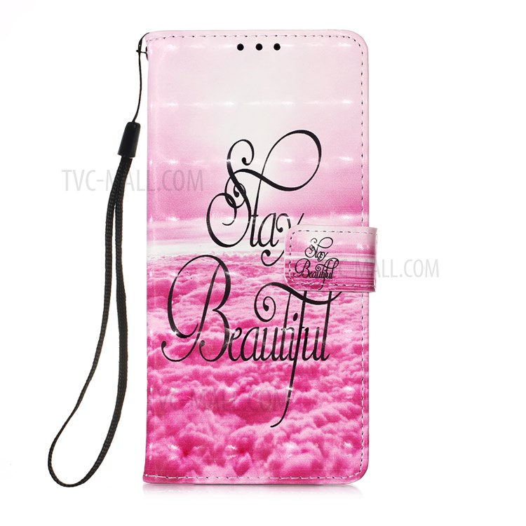 3D Pattern Printing PU Leather Wallet Stand Phone Shell Case for Samsung Galaxy A72 5G/4G - Stay Beautiful-1