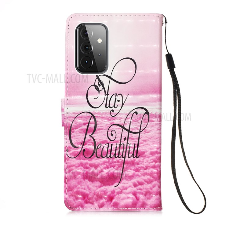 3D Pattern Printing PU Leather Wallet Stand Phone Shell Case for Samsung Galaxy A72 5G/4G - Stay Beautiful-2