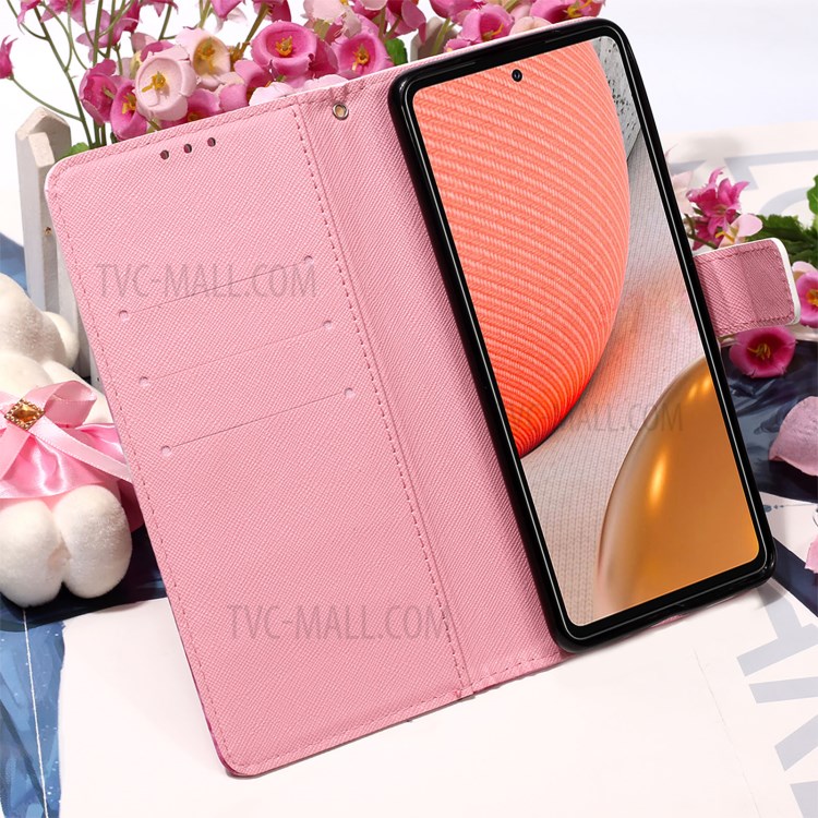 3D Pattern Printing PU Leather Wallet Stand Phone Shell Case for Samsung Galaxy A72 5G/4G - Stay Beautiful-5
