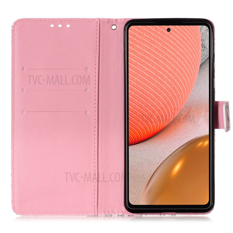 3D Pattern Printing PU Leather Wallet Stand Phone Shell Case for Samsung Galaxy A72 5G/4G - Stay Beautiful-6