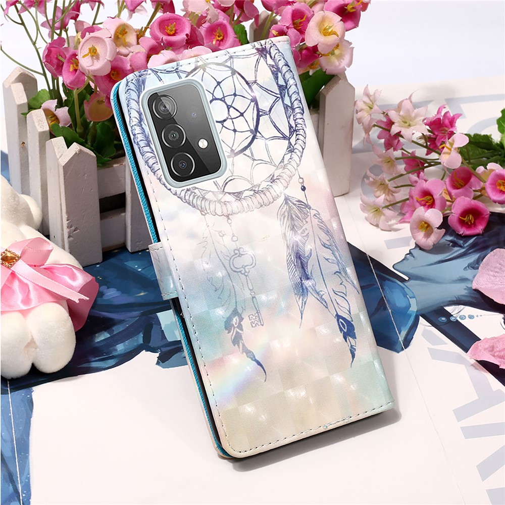 3D Pattern Printing PU Leather Wallet Stand Phone Case Shell for Samsung Galaxy A52 4G/5G - Dreamy Wind Chime-6