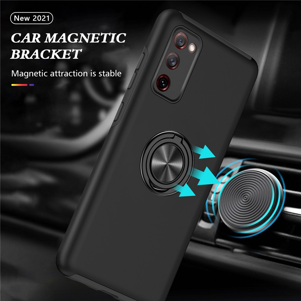 Ring Shape Kickstand Design Shock Absorption Hybrid Phone Case Cover for Samsung Galaxy S20 FE/S20 Fan Edition/S20 FE 5G/S20 Fan Edition 5G - Black-2