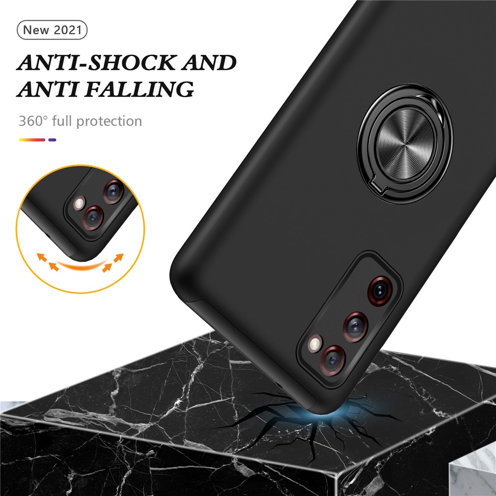 Ring Shape Kickstand Design Shock Absorption Hybrid Phone Case Cover for Samsung Galaxy S20 FE/S20 Fan Edition/S20 FE 5G/S20 Fan Edition 5G - Black-3