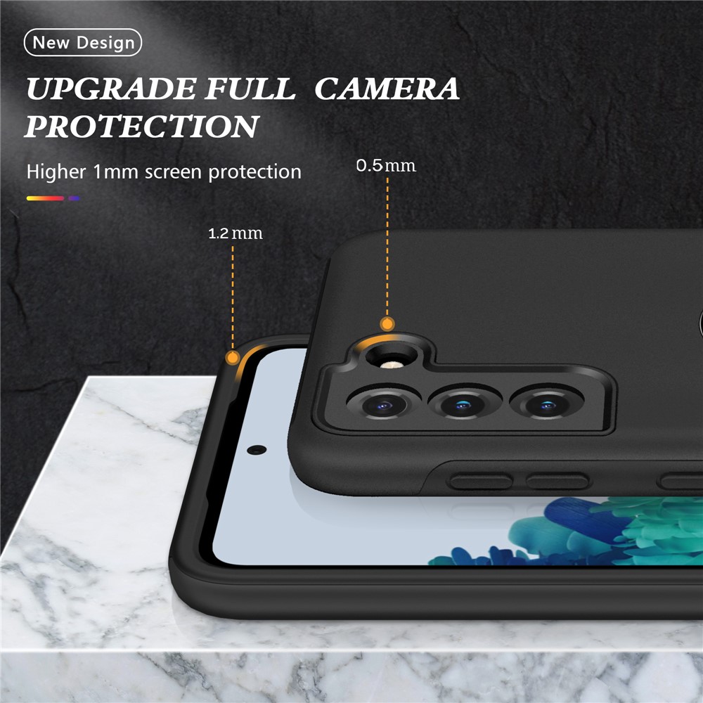 Ring Shape Kickstand Design TPU + PC Hybrid Phone Case Cover for Samsung Galaxy S21 Plus 5G - Black-5