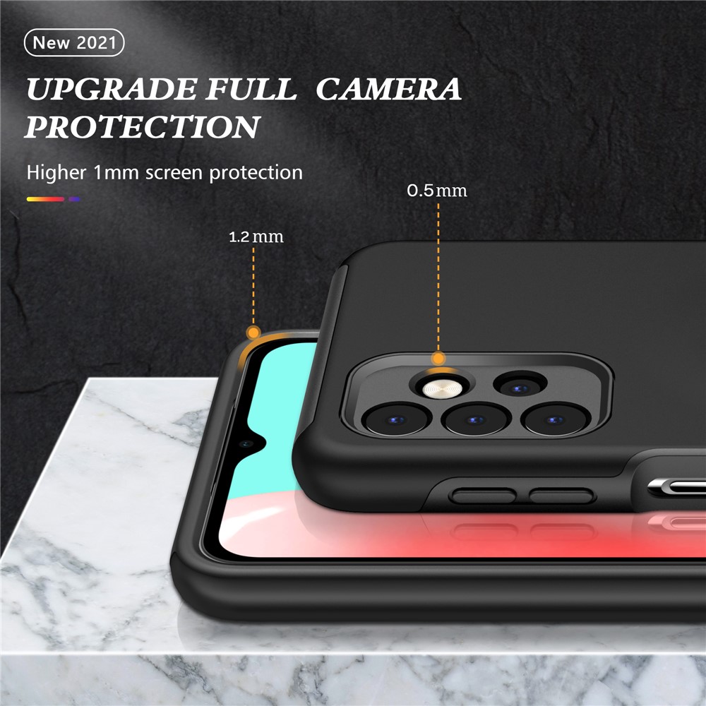 Anti-Fall Hybrid Phone Case Ring Shape Kickstand Design Cover for Samsung Galaxy A32 5G - Black-5