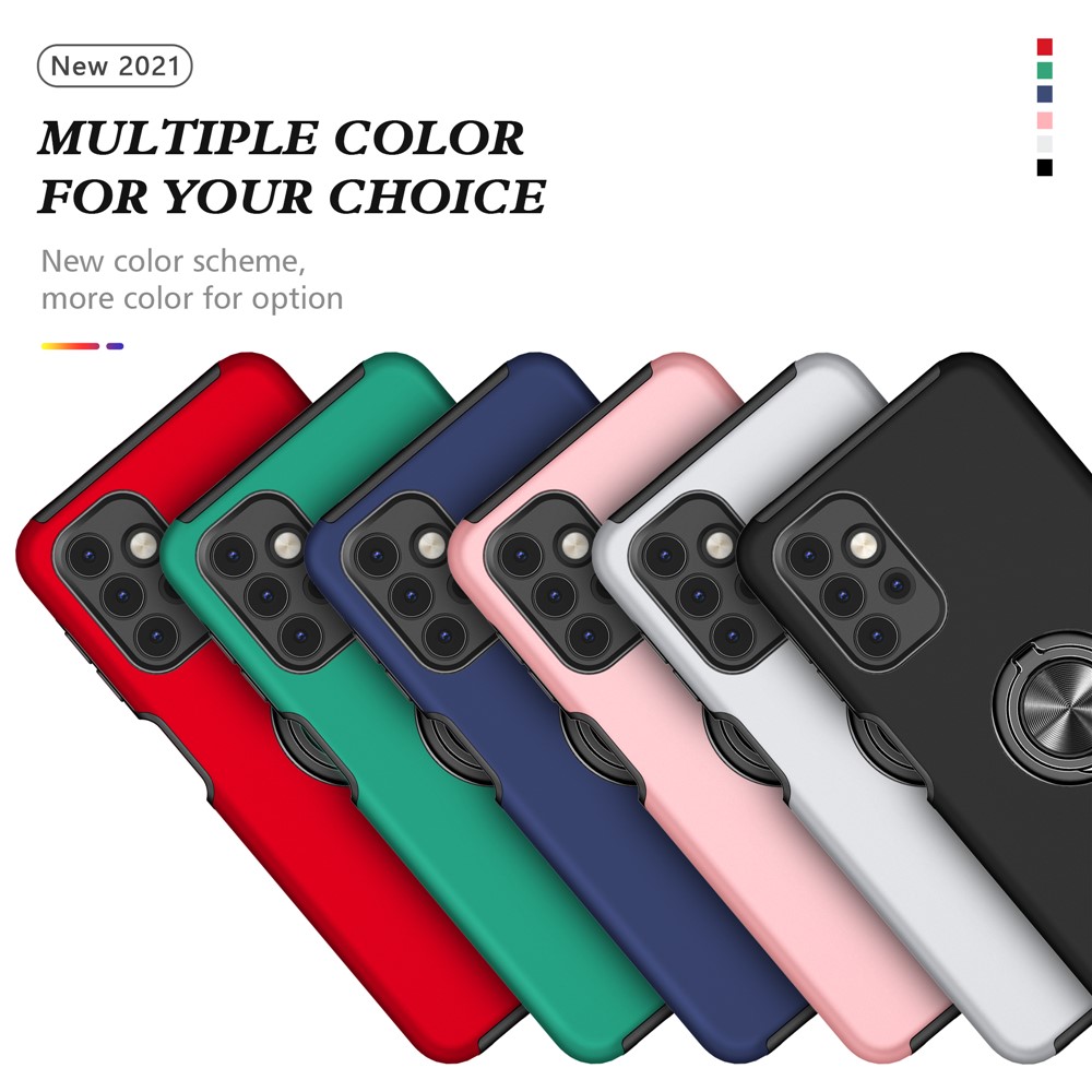 Anti-Fall Hybrid Phone Case Ring Shape Kickstand Design Cover for Samsung Galaxy A32 5G - Black-8