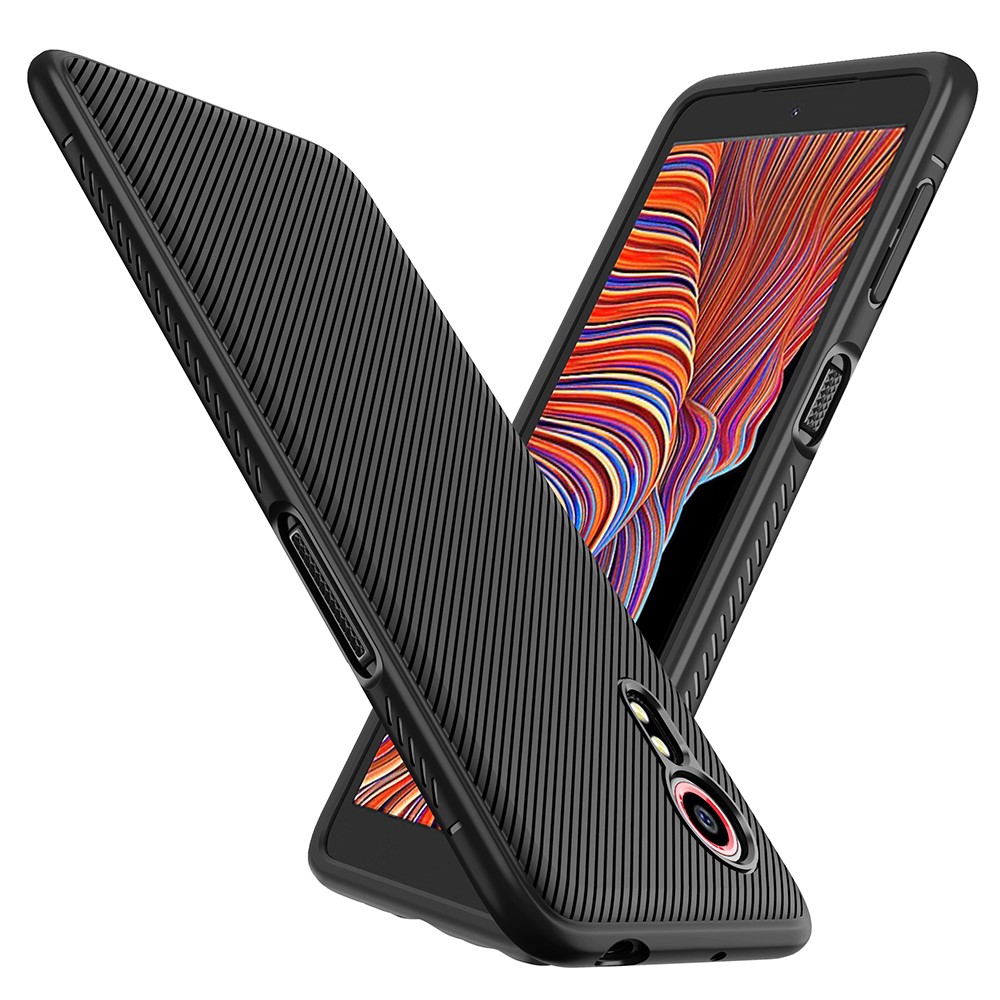 Jazz Series Twill Texture Flexible Super Slim Thicken TPU Case for Samsung Galaxy Xcover 5 - Black-2