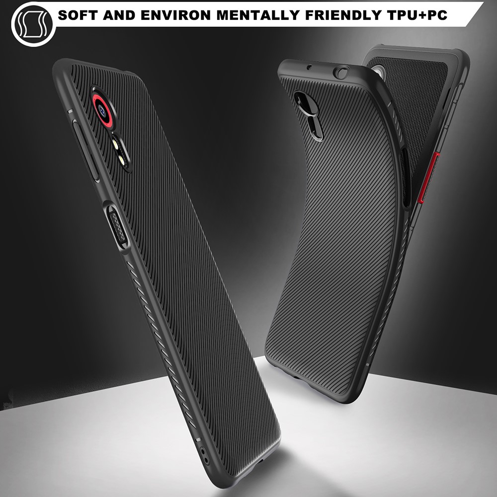 Jazz Series Twill Texture Flexible Super Slim Thicken TPU Case for Samsung Galaxy Xcover 5 - Black-3