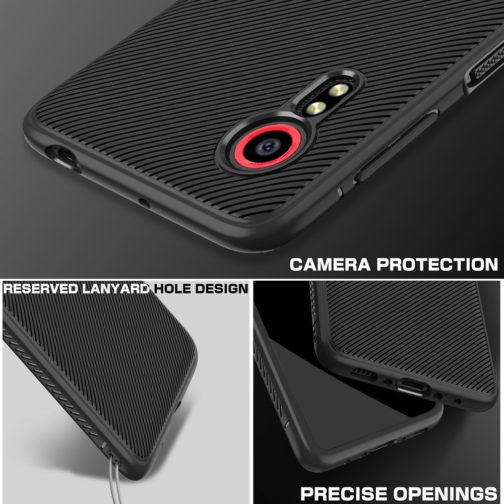 Jazz Series Twill Texture Flexible Super Slim Thicken TPU Case for Samsung Galaxy Xcover 5 - Black-6