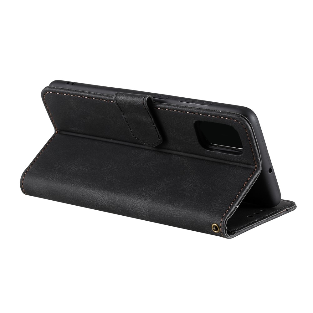 Rivet Decor Splicing Design Skin-Feeling Leather Phone Wallet Protective Cover for Samsung Galaxy A52 4G / 5G - Black-6