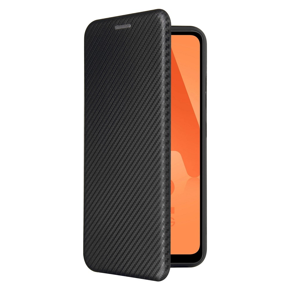 Auto-absorbed Stand Carbon Fiber Texture Leather Shell Cover for Samsung Galaxy A32 5G / 4G - Black-8