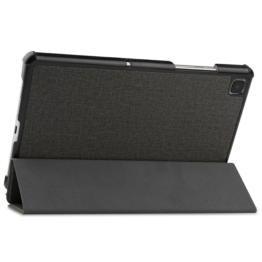 Tri-fold Cloth Texture Leather Tablet Case Stand for Samsung Galaxy Tab A7 10.4 (2020) - Black-4