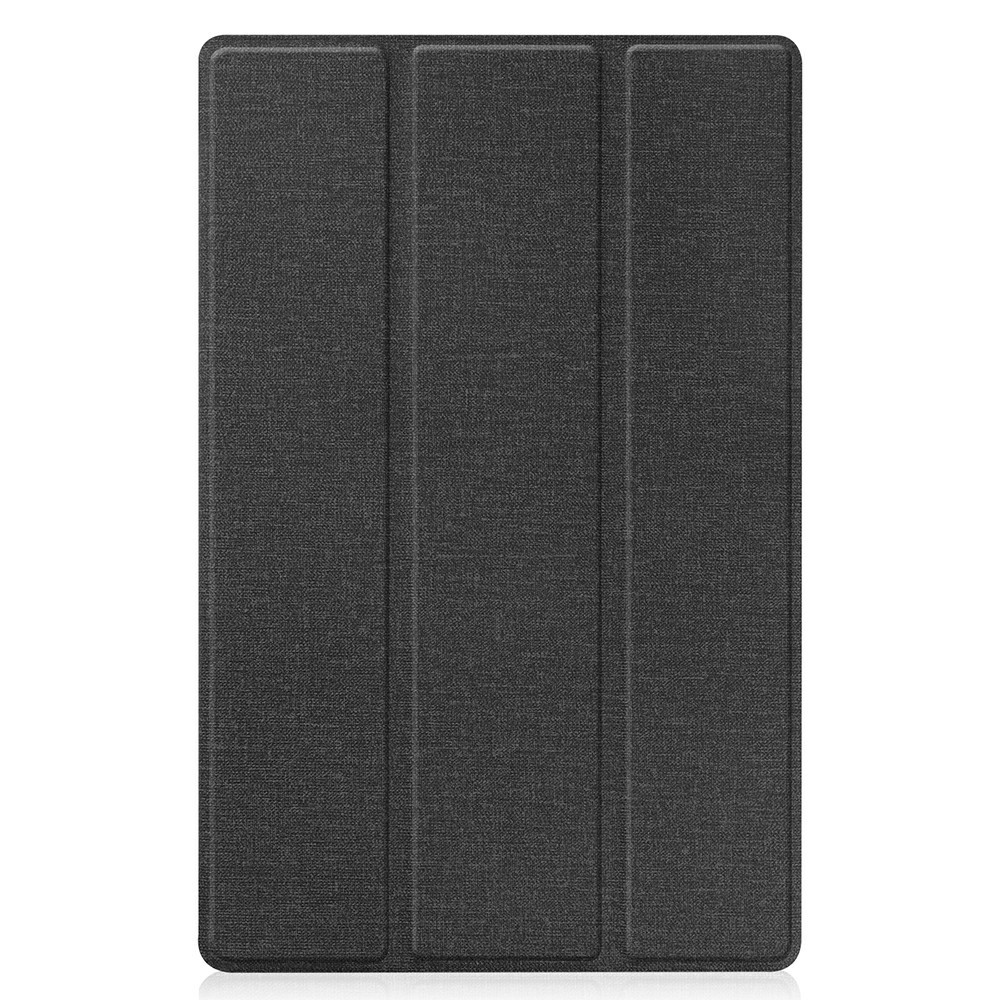 Tri-fold Cloth Texture Leather Tablet Case Stand for Samsung Galaxy Tab A7 10.4 (2020) - Black-6