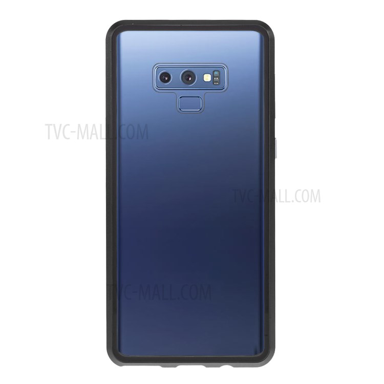 Metal Magnetic Frame Double-sided Tempered Glass Phone Case Shell for Samsung Galaxy Note9 N960 - Black-2